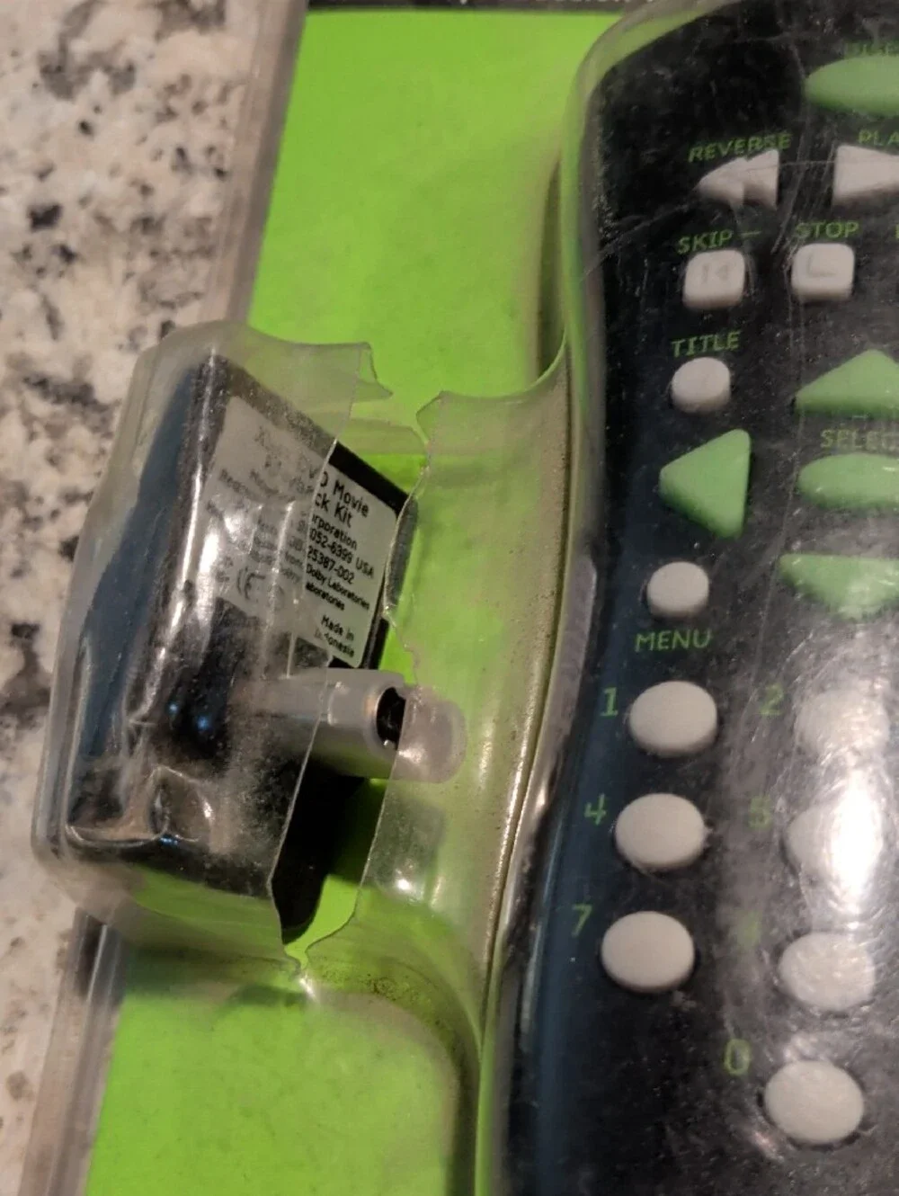 Microsoft Black Remote with Green Buttons